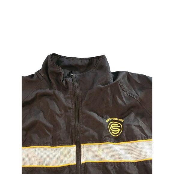Vintage National Guard Windbreaker Jacket Men Sz L Full Zip Black Mesh Military - Picture 2 of 8